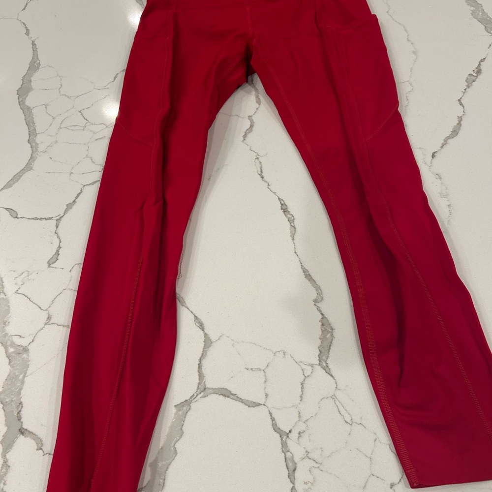 lululemon fast and free 19” Red Capris